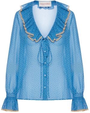 Valentino Garavani 'Plusdepois' Print Shirt - Blue