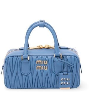 Miu Miu 'Arcadie' Matelassé Nappa Leather Bag - Blue