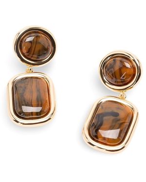 Self-Portrait Enamel Tiered Earrings - Natural