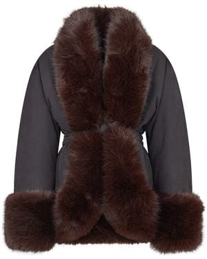 ANDAMANE 'Brina' Faux Fur Jacket - Brown