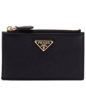 Prada Saffiano Leather Card Holder - Black