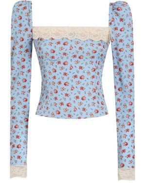 Dolce & Gabbana Floral Top - Blue