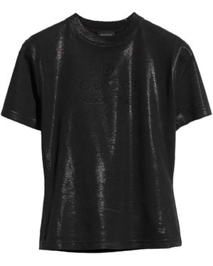 Gucci Jersey T-Shirt With Gg Print - Black