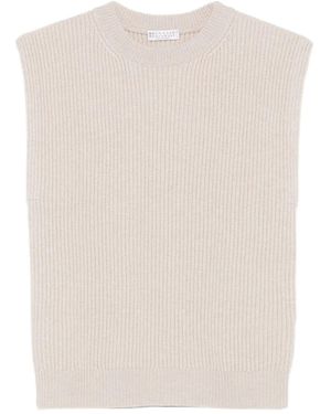 Brunello Cucinelli Knitted Vest - Natural