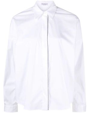 Brunello Cucinelli Blouse With Monili Trim - White
