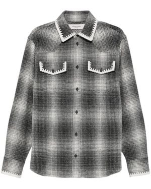Golden Goose 'Journey' Oversize Shirt With Designed 'Yokes' Patch Pock - Gray