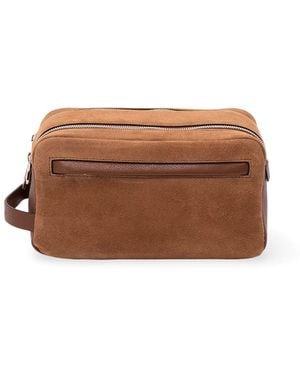 Brunello Cucinelli Leather Beauty Case - Brown