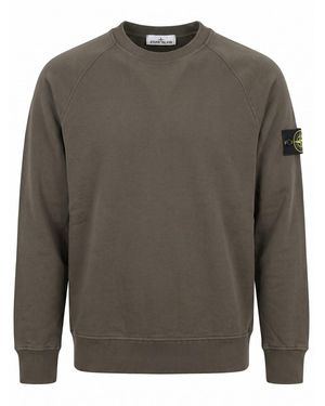 Stone Island Organic Cotton Fleece Sweatshirt - Grey
