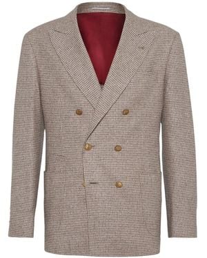 Brunello Cucinelli Double-Breasted Blazer - Brown