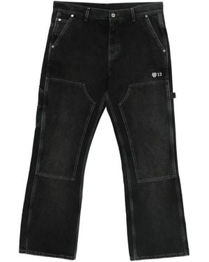 Off-White c/o Virgil Abloh Off 'Gothic Ow' Flare Carpenter Jeans - Black