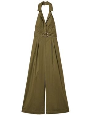 Twinset Short Sleeve Jumpsuit With Belt - Green