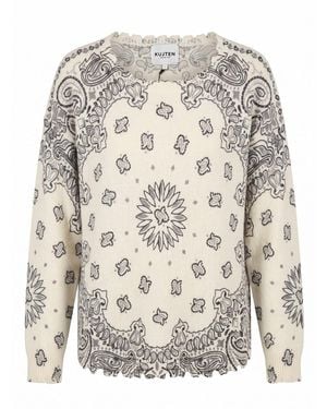 Kujten 'Mela Bandana Bico' Round Neck Jumper - Grey