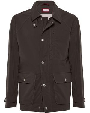 Brunello Cucinelli Raglan-Sleeve Field Jacket - Black