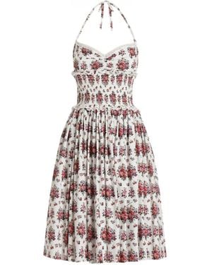 Dolce & Gabbana Floral Motif Dress - White