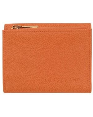 Longchamp 'Le Foulonné' Compact Wallet - Orange
