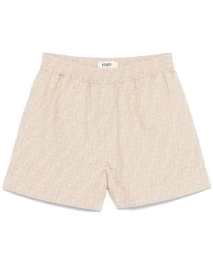 Fendi 'Ff Chambray' Shorts - Natural