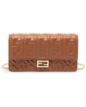 Fendi 'Baguette' Wallet On Chain - Brown
