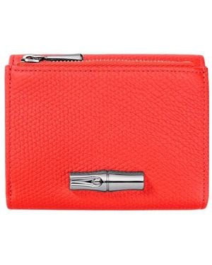 Longchamp 'Le Roseau' Compact Wallet - Red