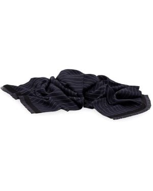 Gucci Pinstripe Wool Silk Scarf - Blue