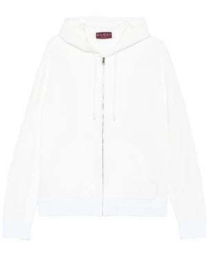 Gucci Hooded Full Zip Jacket 'Gg Padded' - White