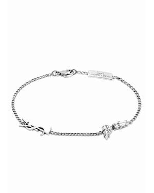 Saint Laurent 'Cassandre' Charm Bracelet - White