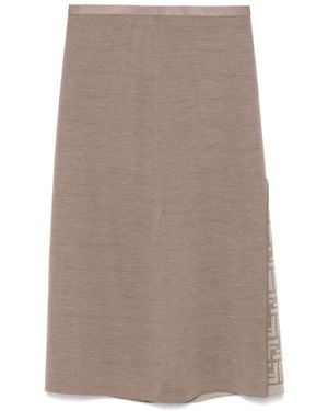 Fendi `Double Face Ff` Skirt - Brown