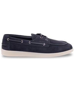 Prada Suede Boat Shoes - Blue