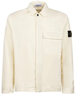 Stone Island Long Sleeve Cotton Jacket - Natural