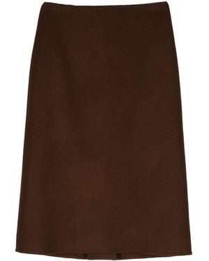 Ermanno Scervino Tailored Straight-Cut Wool Skirt - Brown