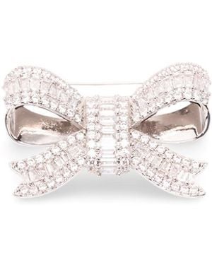 Self-Portrait Crystal Brooch - White