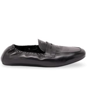 Prada Shuffle Antiqued Leather Loafers - White