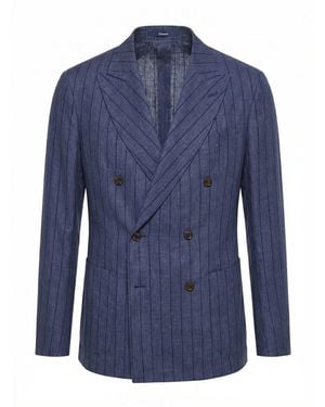 Drumohr Double-Breasted Jacket - Blue
