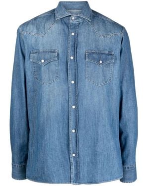 Brunello Cucinelli Denim Cotton Shirt - Blue
