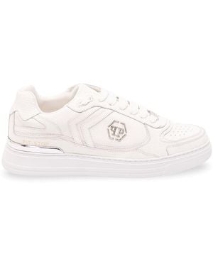 Philipp Plein Low-Top Pit-$Top Deer Leather - White