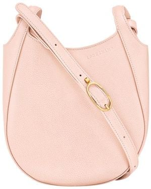 Longchamp Le Foulonné S Grained-Leather Shoulder Bag - Pink