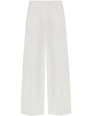Max Mara Linen Wide-Leg Trousers - White