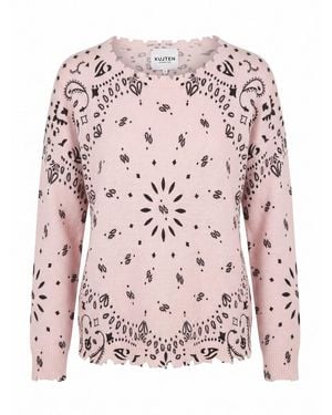 Kujten 'Mela Bandana' Round Neck Jumper - Pink