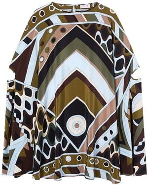 PUCCI Vivara-Print Silk Kaftan - Black