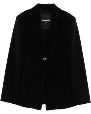 Patrizia Pepe Notched-Lapels Blazer - Black