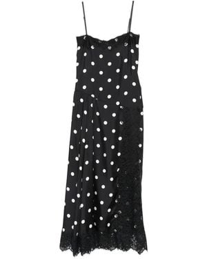 Sportmax Long Polka Dot Dress - Black