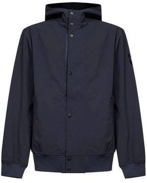 Stone Island Jacket With Hood And Water- And Wind-Resistant Membrane - Blue