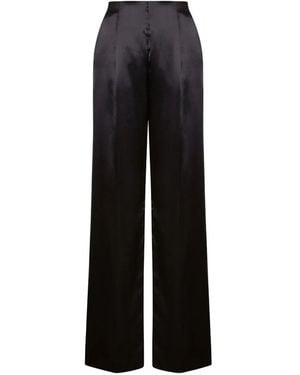 Alberta Ferretti Wide-Leg Pants With High Waistpleats - Black