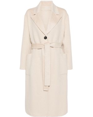 Malo Long Coat - Natural