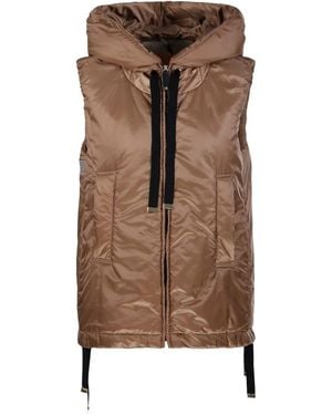 Max Mara Water-Repellent Padded Canvas Hooded Gilet - Brown