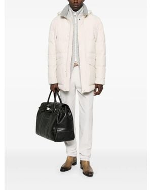 Brunello Cucinelli Padded Jacket With Detachable Hood - White