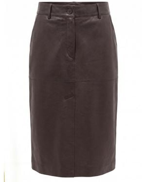 P.A.R.O.S.H. Leather Skirt - Brown