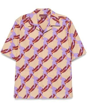 Gucci Printed Poplin Shirt - Pink