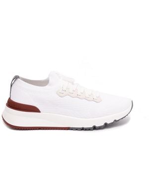 Brunello Cucinelli Knit Trainers - White