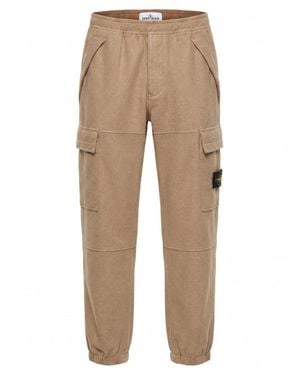 Stone Island Wool Nylon Flannel-Tc Pants - Natural