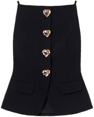 Self-Portrait Wool Crepe Top - Black